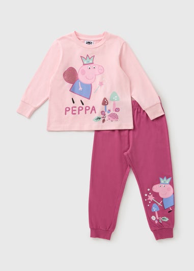 Peppa Pig Girls Pink Long Pyjama Set (1-7yrs)
