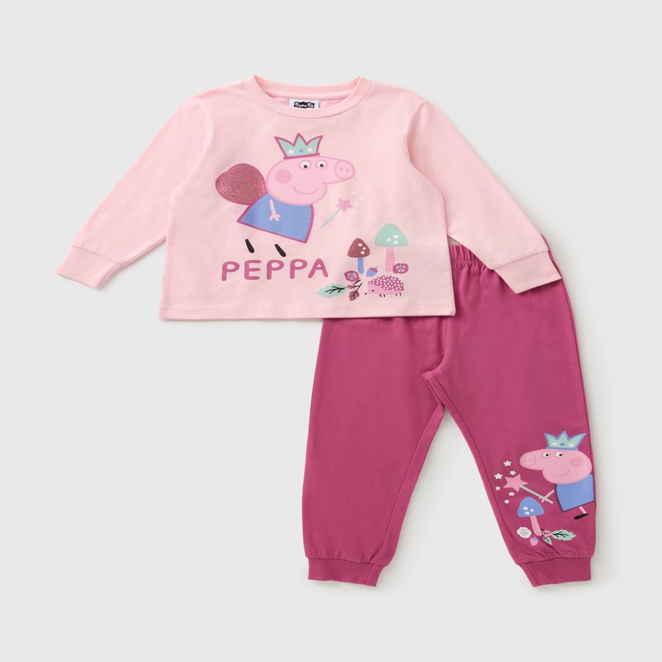 Peppa Pig Girls Pink Long Pyjama Set (1-7yrs)