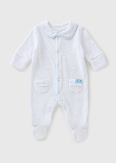 Baby Blue Lion Velour Sleepsuit (Newborn-18mths)
