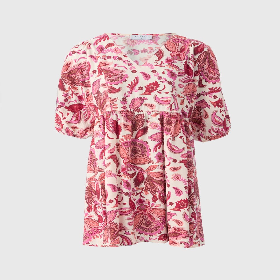 Pink Paisley Volume Mini Dress