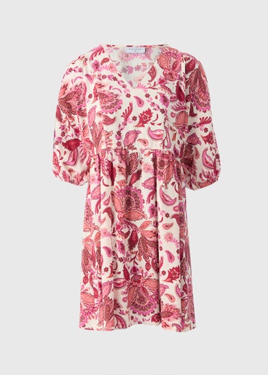 Pink Paisley Volume Mini Dress