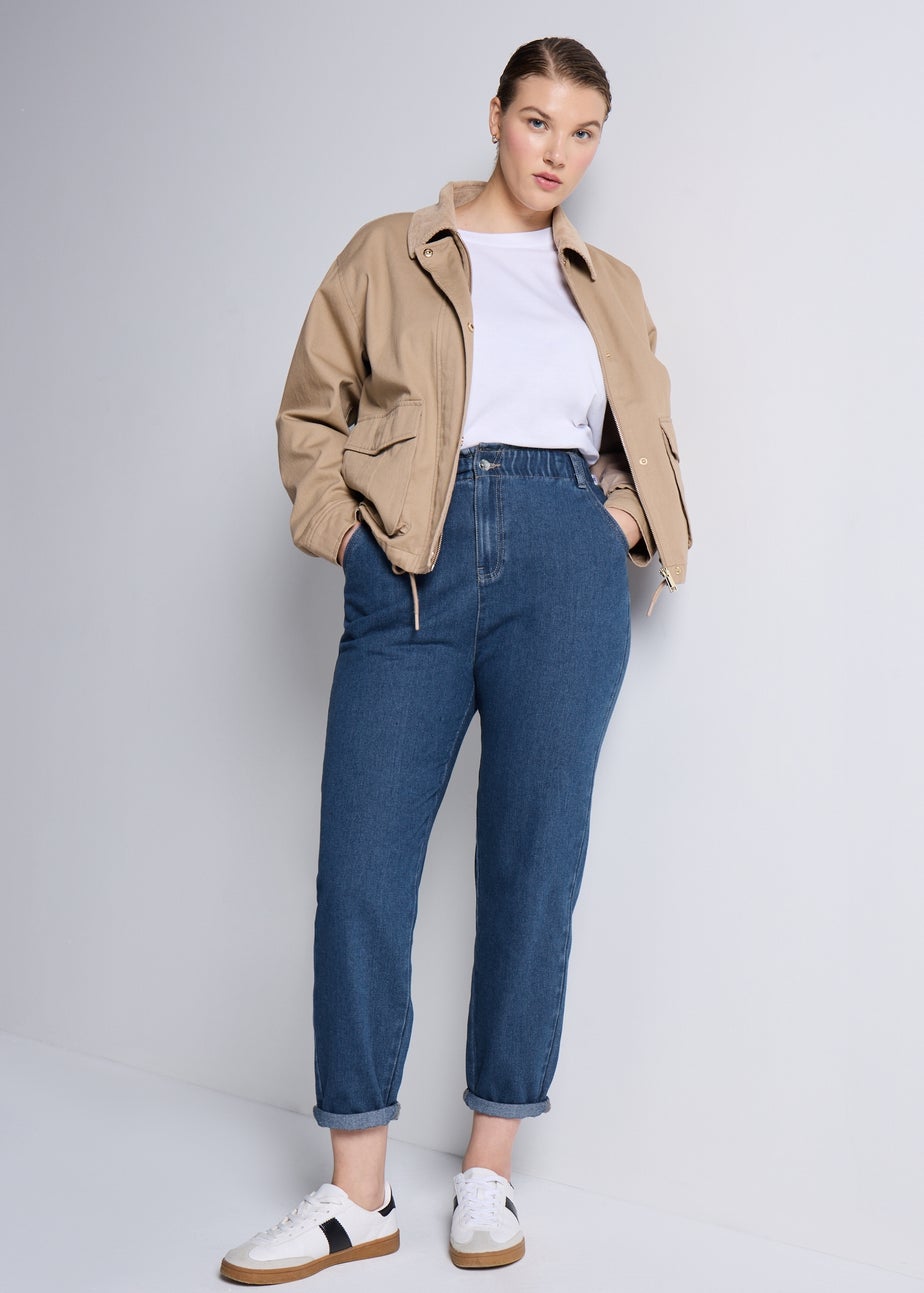 Dark Wash Paper Bag Jeans