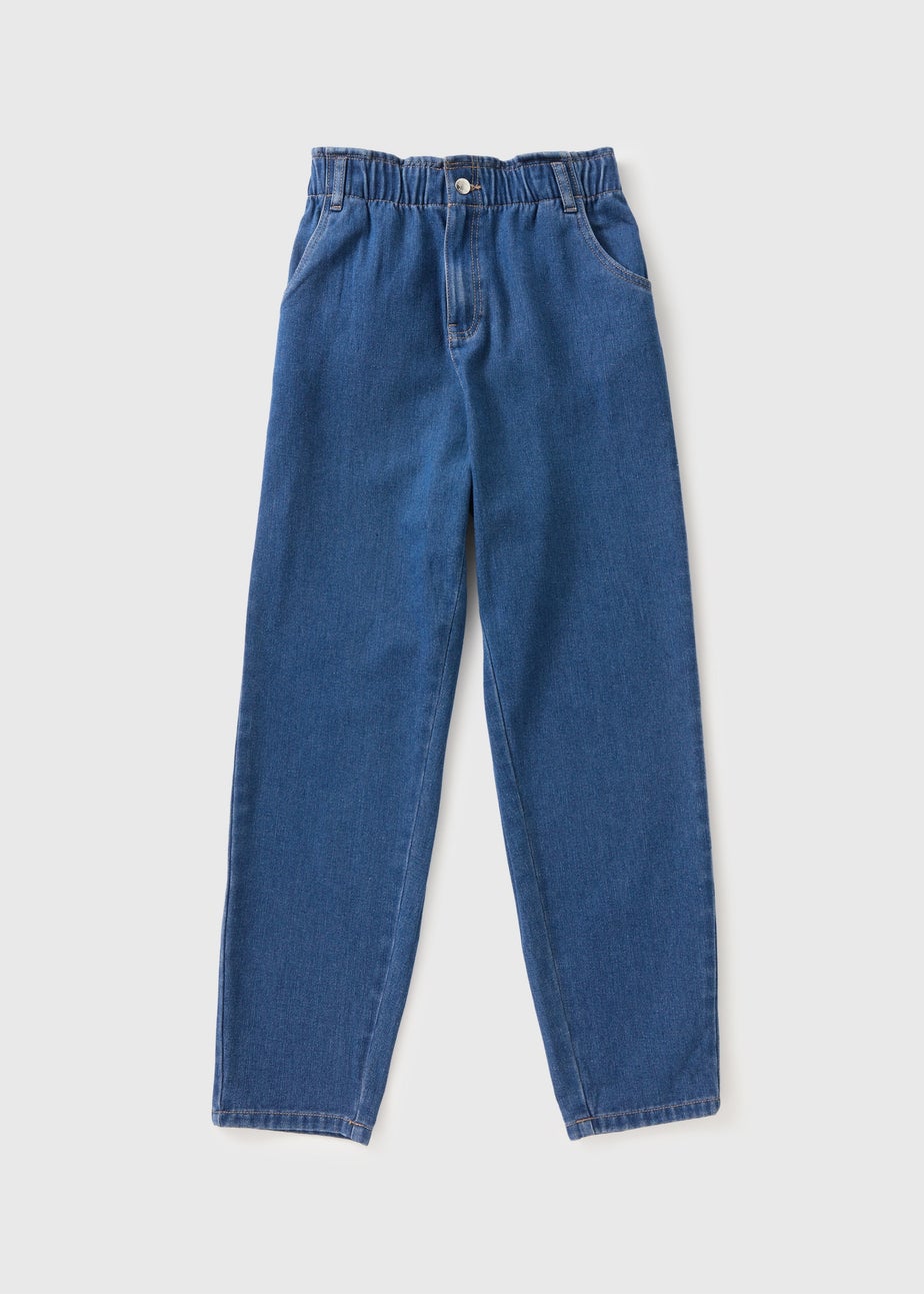 Dark Wash Paper Bag Jeans