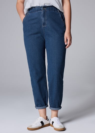 Dark Wash Paper Bag Jeans