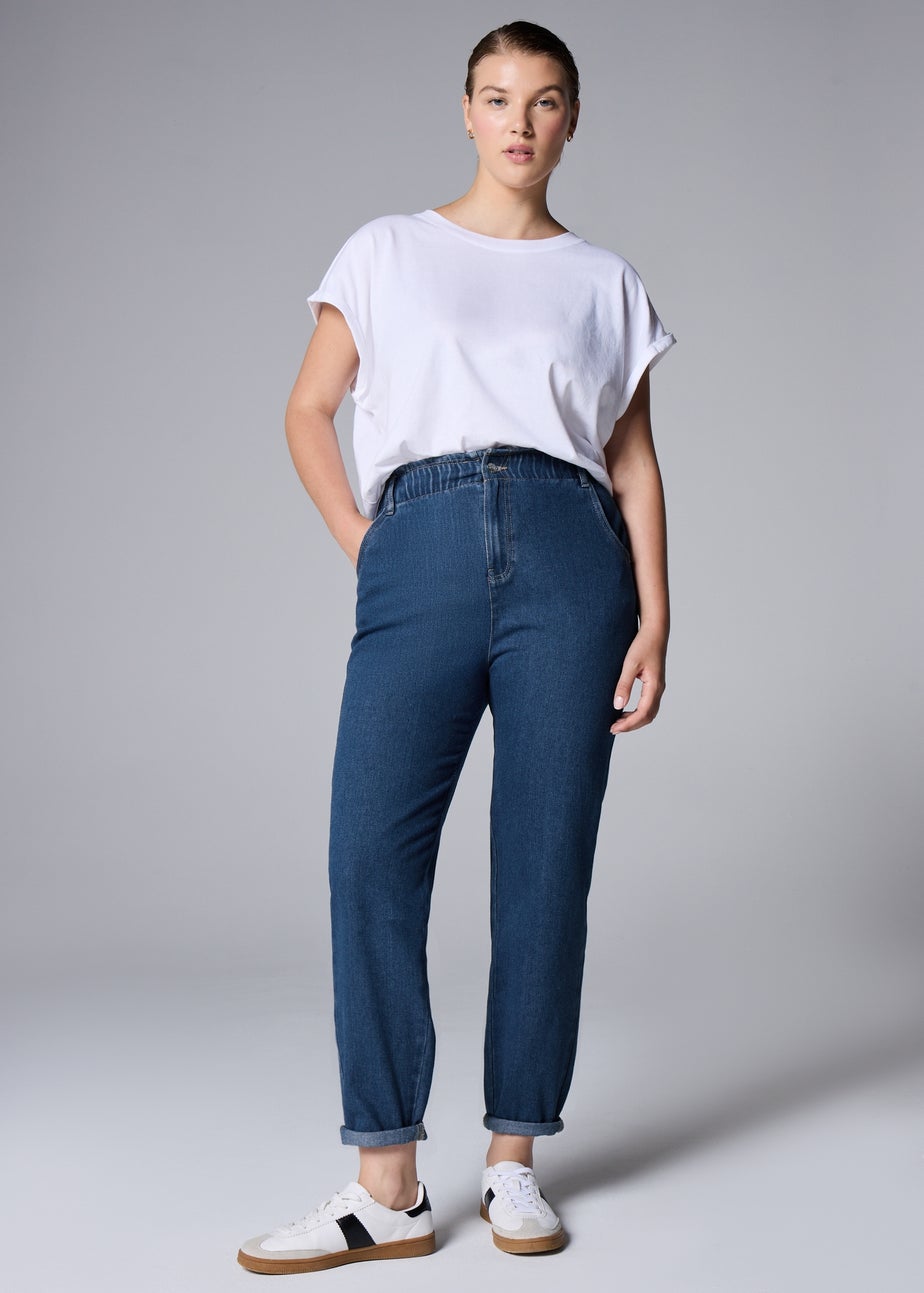 Dark Wash Paper Bag Jeans