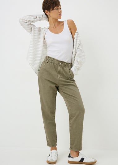 Khaki Paperbag Jeans