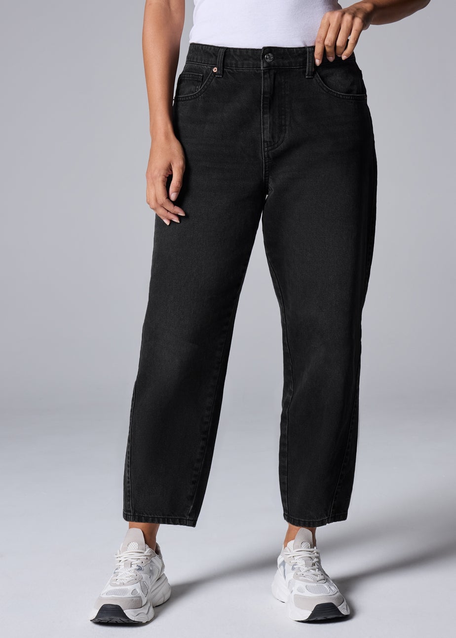 Black Barrel Leg Jeans