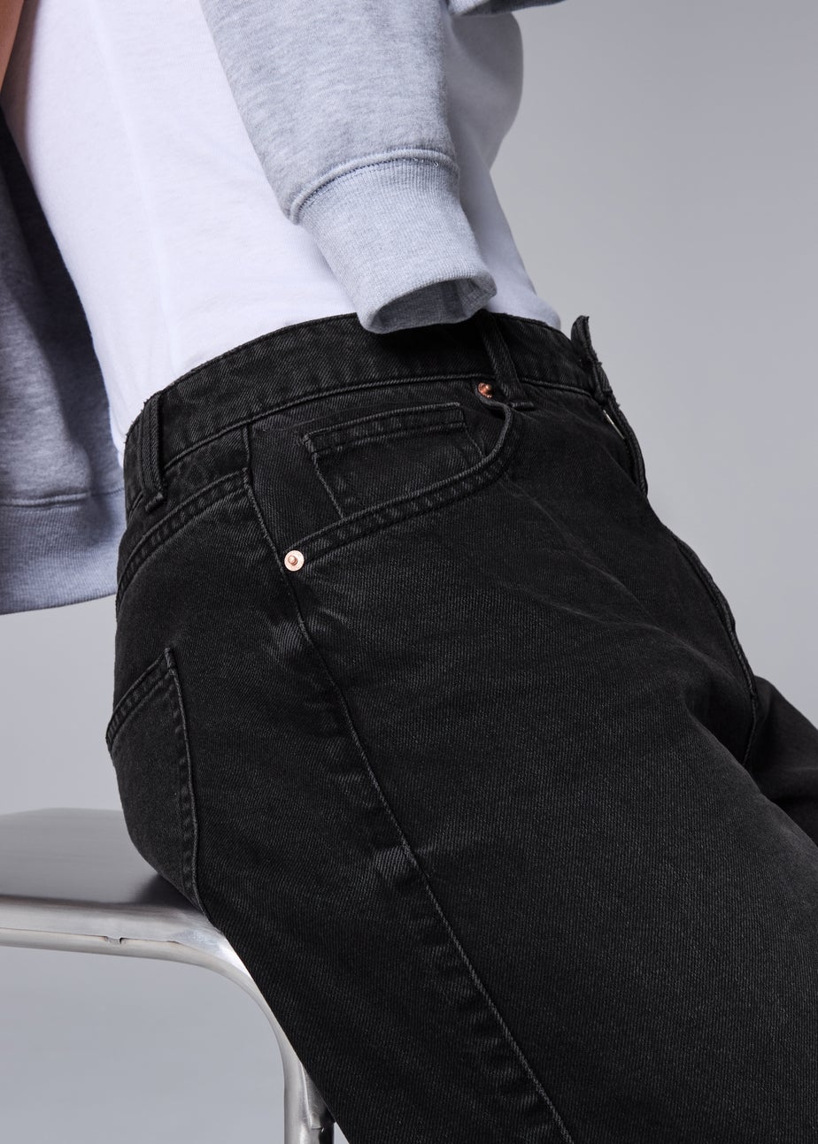 Black Barrel Leg Jeans