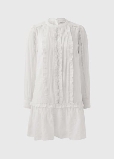 Cream Ruffle Mini Dress