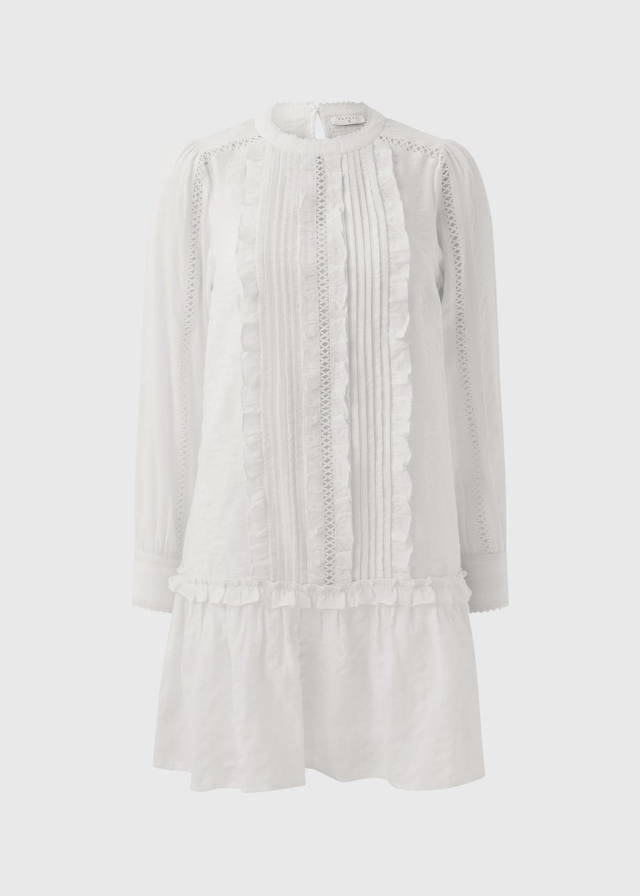 Cream Ruffle Mini Dress