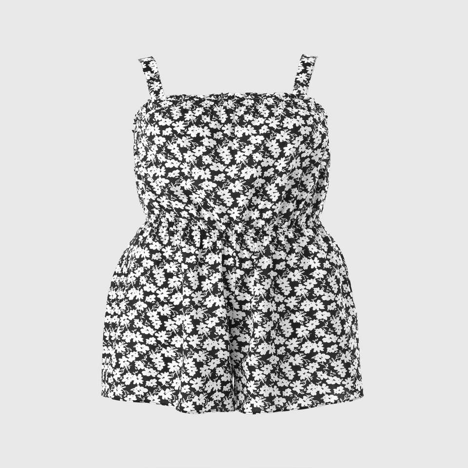 Black Mono Ditsy Playsuit