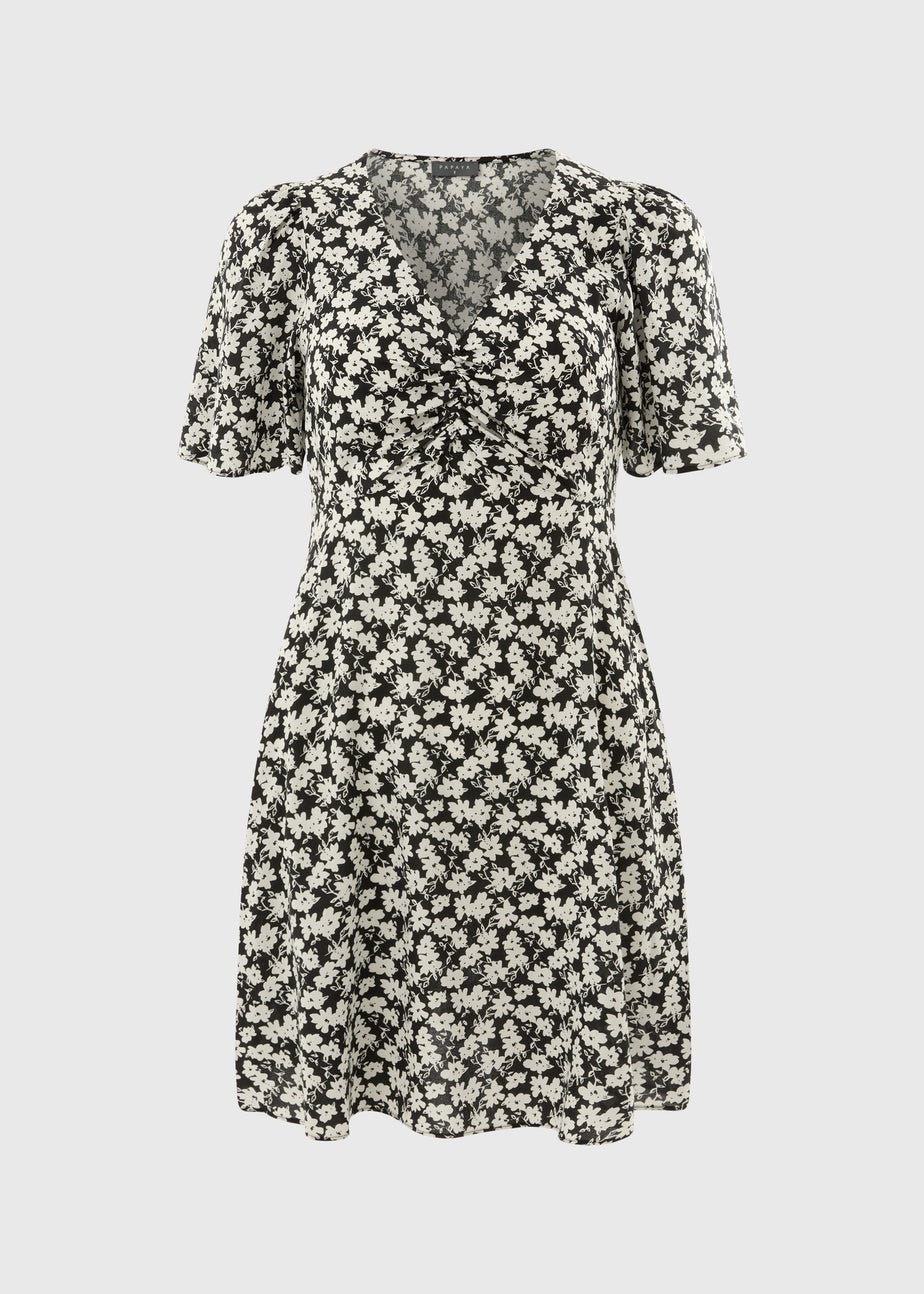 Black Floral Mono Mini Dress