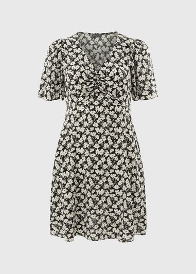 Black Floral Mono Mini Dress