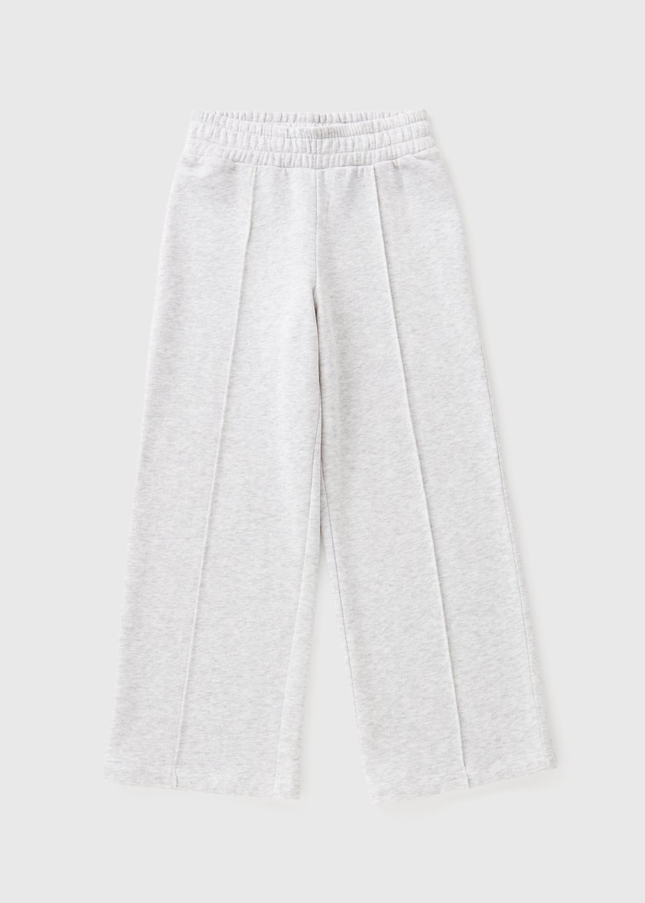 Girls Grey Wide Leg Jogging Bottoms (7-15yrs)