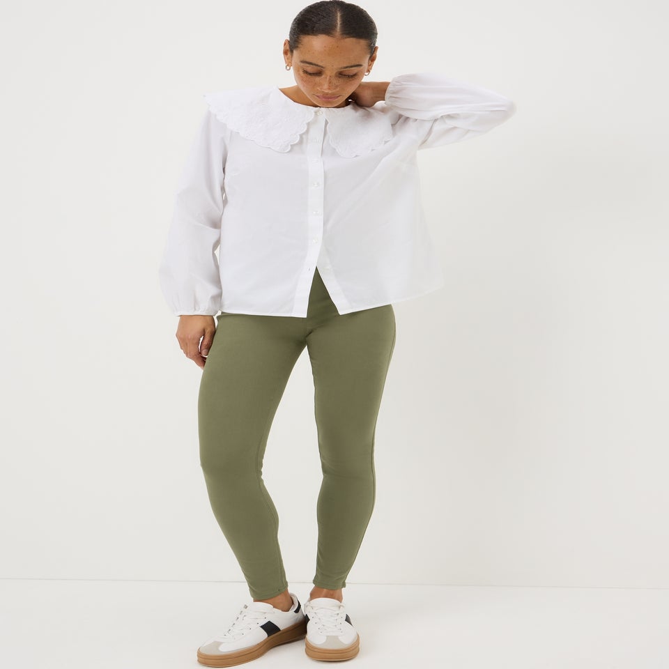 Khaki Twill Jeggings