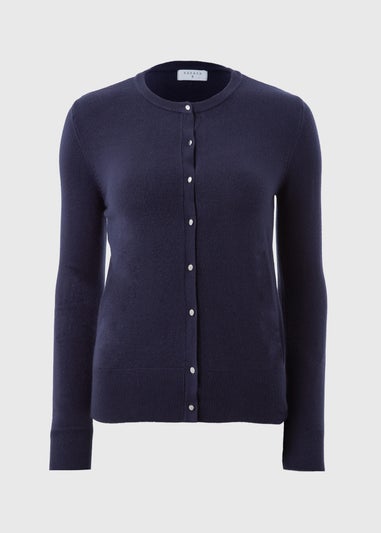 Navy Button Soft Cardigan