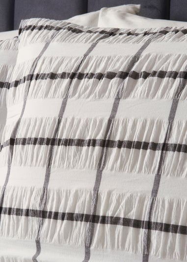 Black Check Seersucker Duvet Set