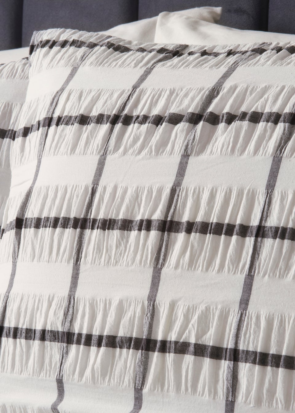 Black Check Seersucker Duvet Set