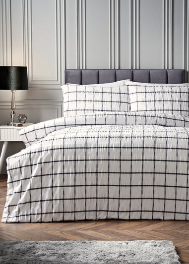 Black Check Seersucker Duvet Set