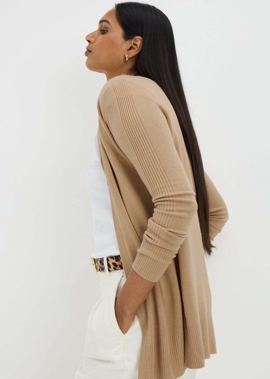 Beige Longline Cardigan