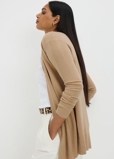 Beige Longline Cardigan