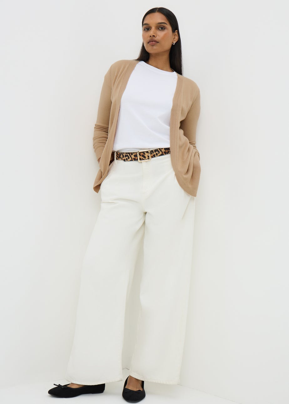 Beige Longline Cardigan