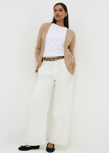 Beige Longline Cardigan