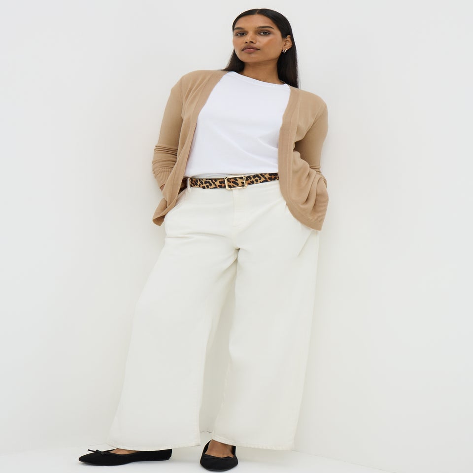 Beige Longline Cardigan