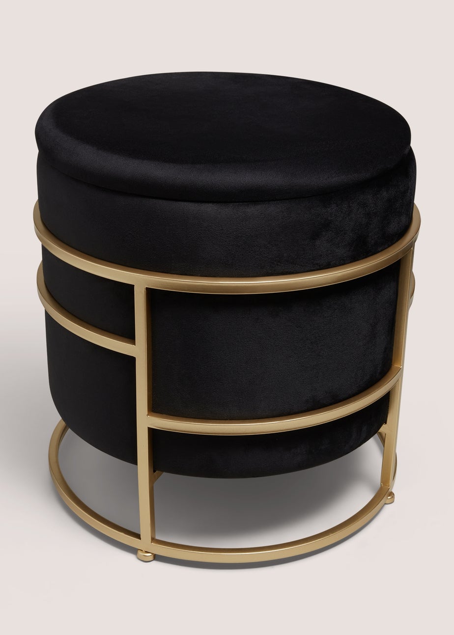 Black Velvet Pouffe