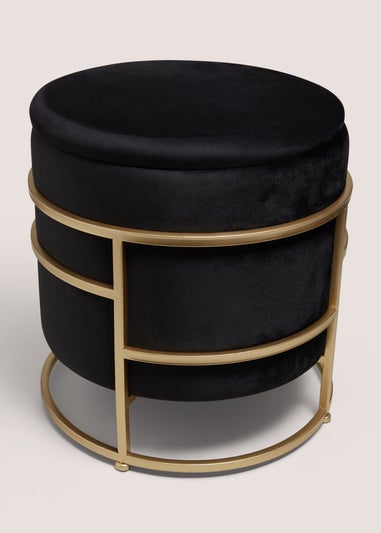 Black Velvet Pouffe