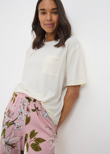 Pink Floral Long Pyjama Set