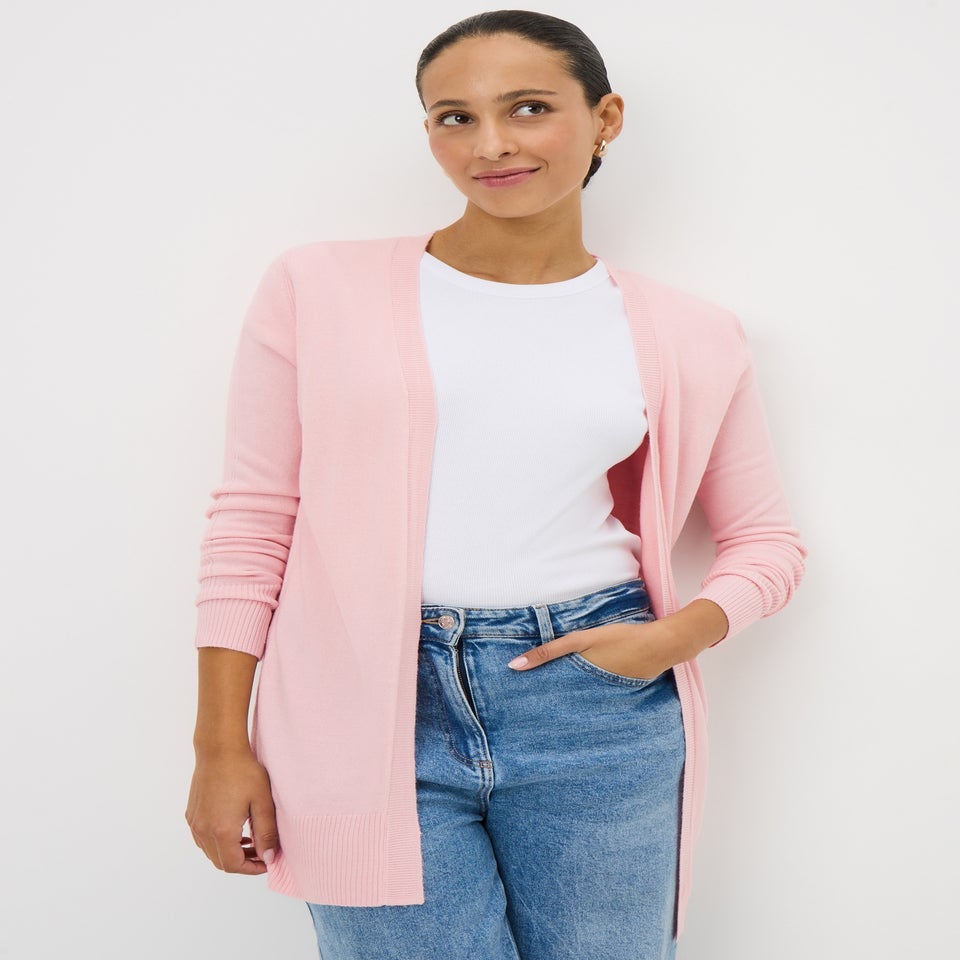 Pale Pink Longline Cardigan