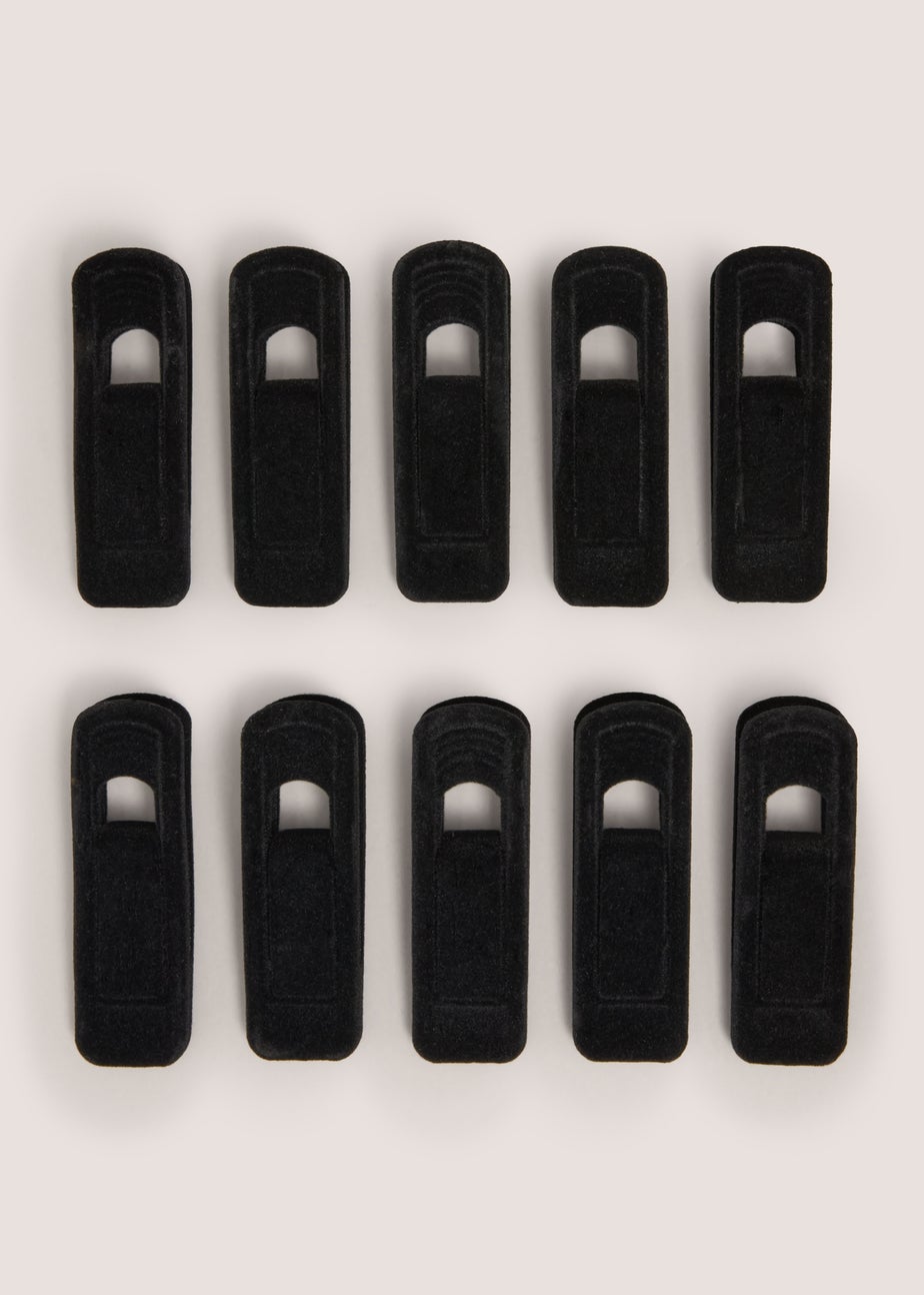 10 Pack Black Velvet Hanger Clips