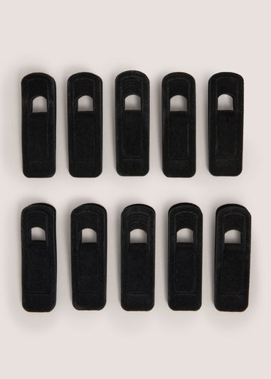 10 Pack Black Velvet Hanger Clips