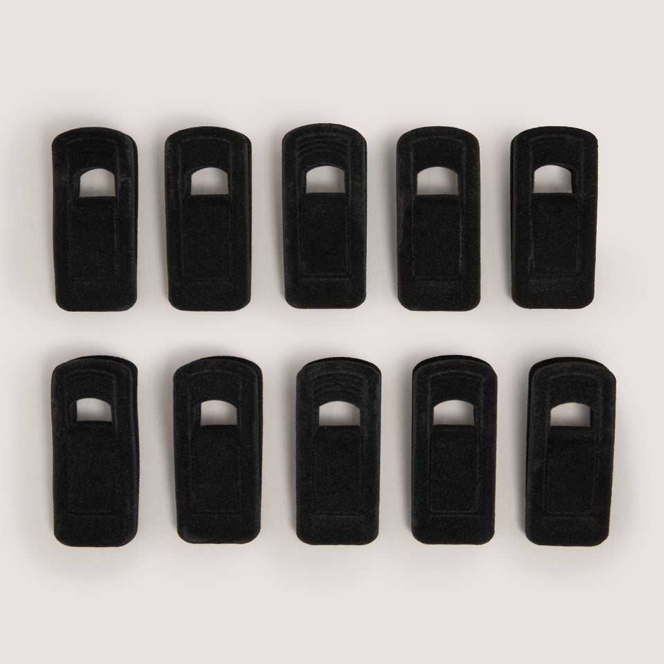 10 Pack Black Velvet Hanger Clips