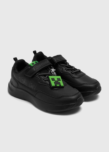 Minecraft Boys Black School Shoes (Younger 8-Older 2)