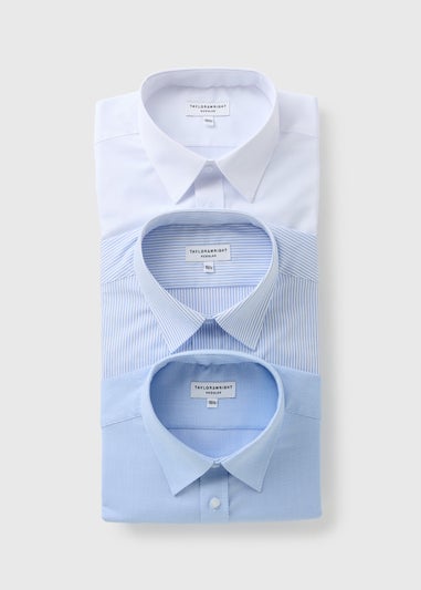 Taylor & Wright 3 Pack Blue Regular Easycare Shirts