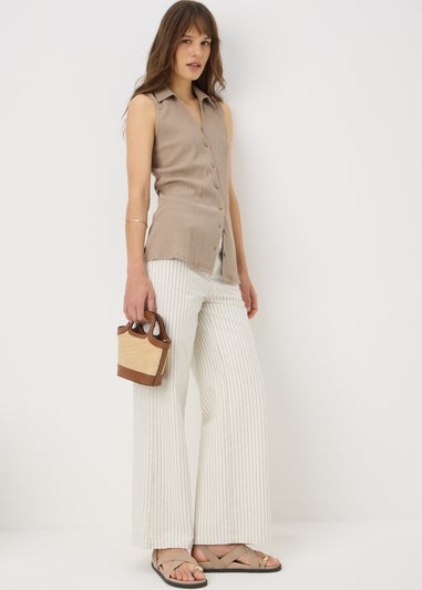 Taupe Co Ord Textured Waistcoat