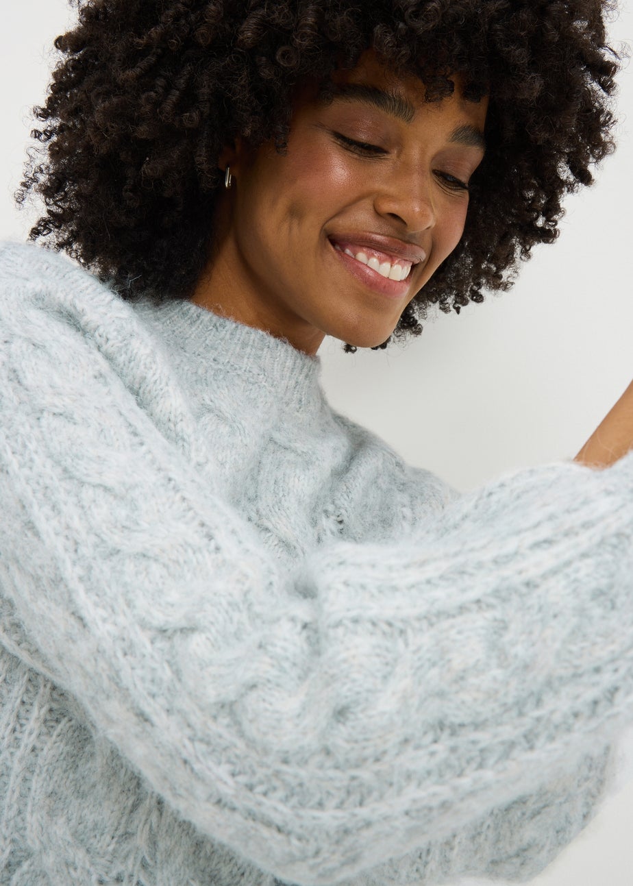 Grey Cable Knit Jumper