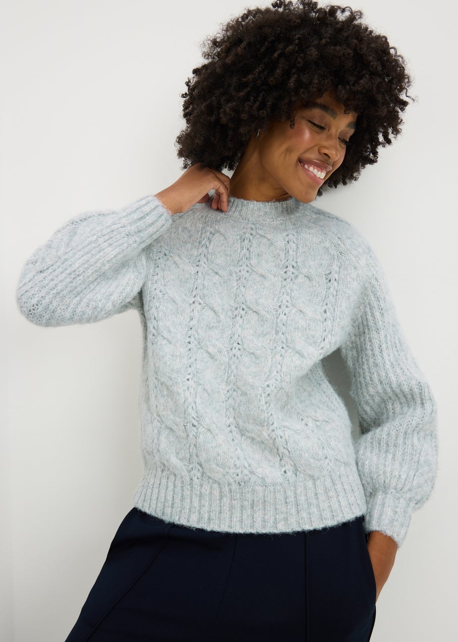 Grey Cable Knit Jumper