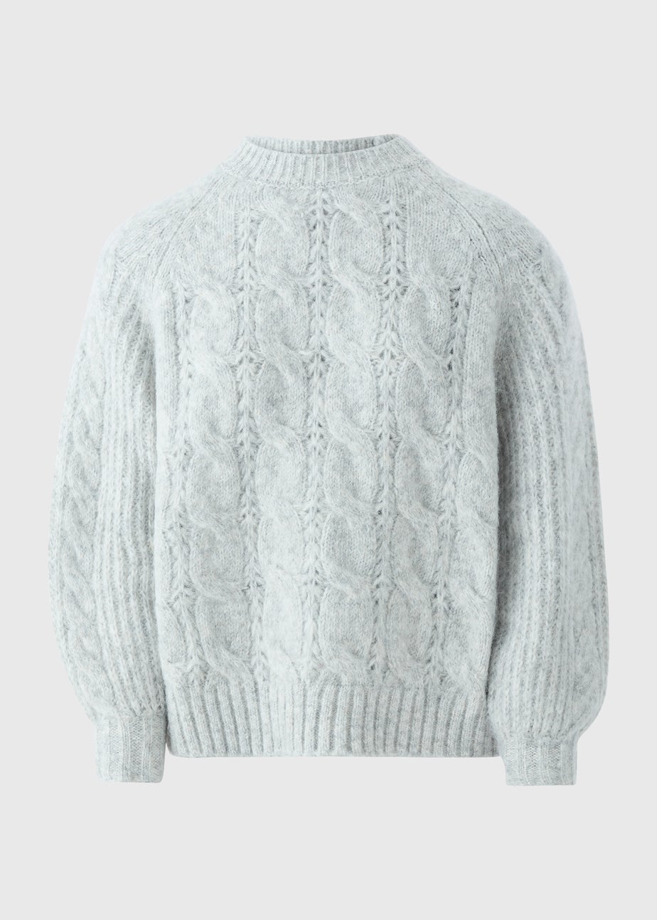 Grey Cable Knit Jumper