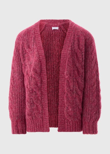 Raspberry Cable Knit Cardigan