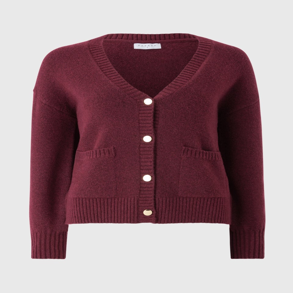 Burgundy Button Cardigan