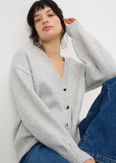 Grey Button Cardigan