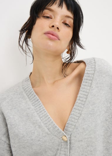 Grey Button Cardigan
