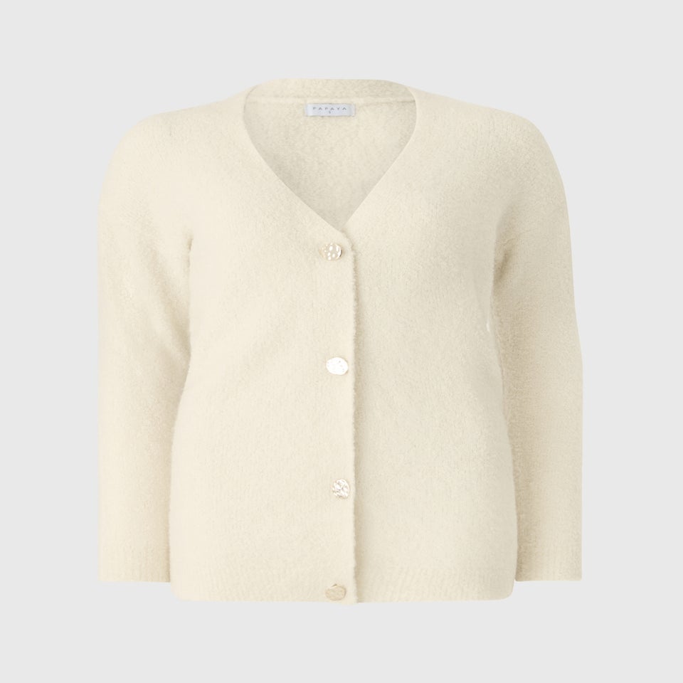 Cream Boucle Cardigan