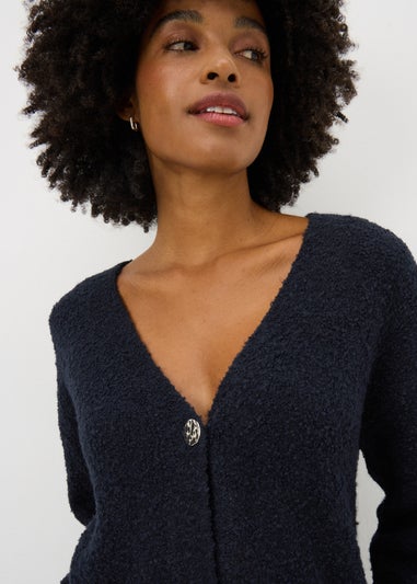 Navy Boucle Cardigan