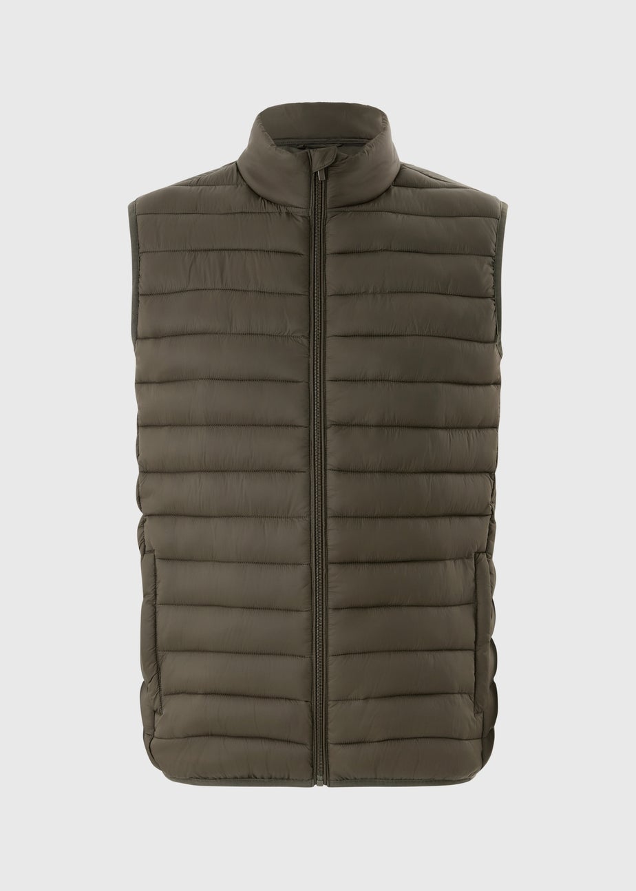Showerproof Khaki Puffer Gilet