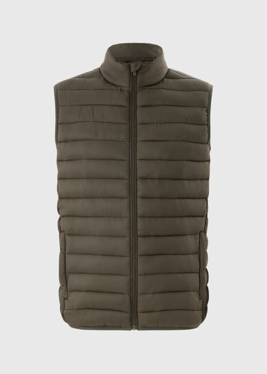 Showerproof Khaki Puffer Gilet