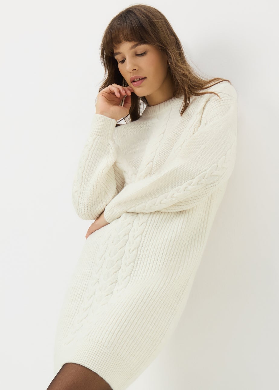 Cream Cable Knitted Dress
